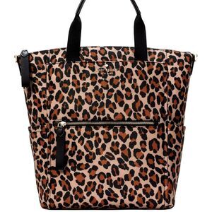 New Kate Spade Chelsea Spotted Leopard Large Convertible Backpack Brown Multi